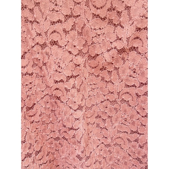 Ambiance Womens dusty rose Floral Lace V-Neck 3/4 Sleeve Blouse Top Size Medium - Picture 3 of 4